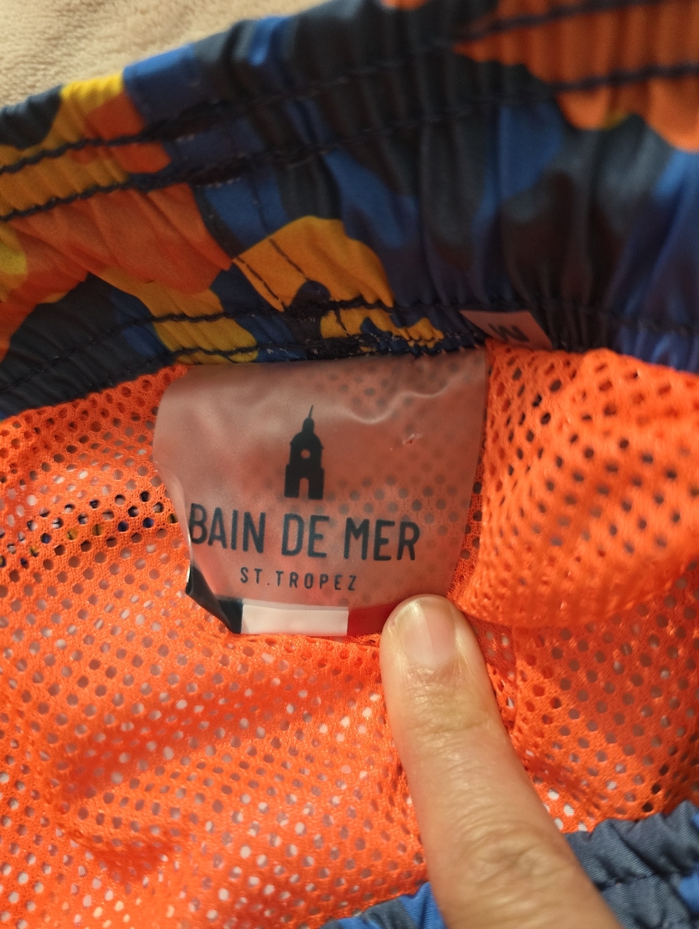 Bain De Mer Blue Multicolor Camouflage Orange Sugar Skull Swim Shorts Medium - Picture 14 of 14